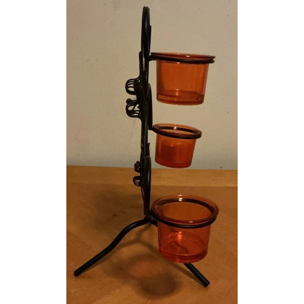 Halloween Spiders‎ On Webs Tea Light Candle Holder, Unbranded